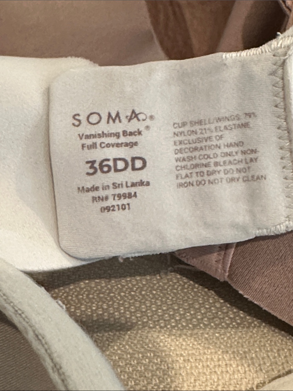 Bundle of two Soma Vanishing Back Full Coverage bras in 36DD - Picture 3 of 3